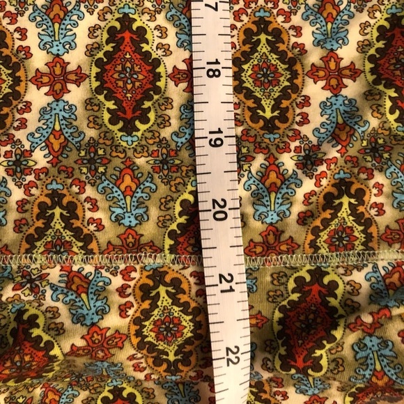 F.R.E.E size large multi color print cotton blend midi skirt with skirt - Picture 6 of 6